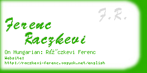 ferenc raczkevi business card